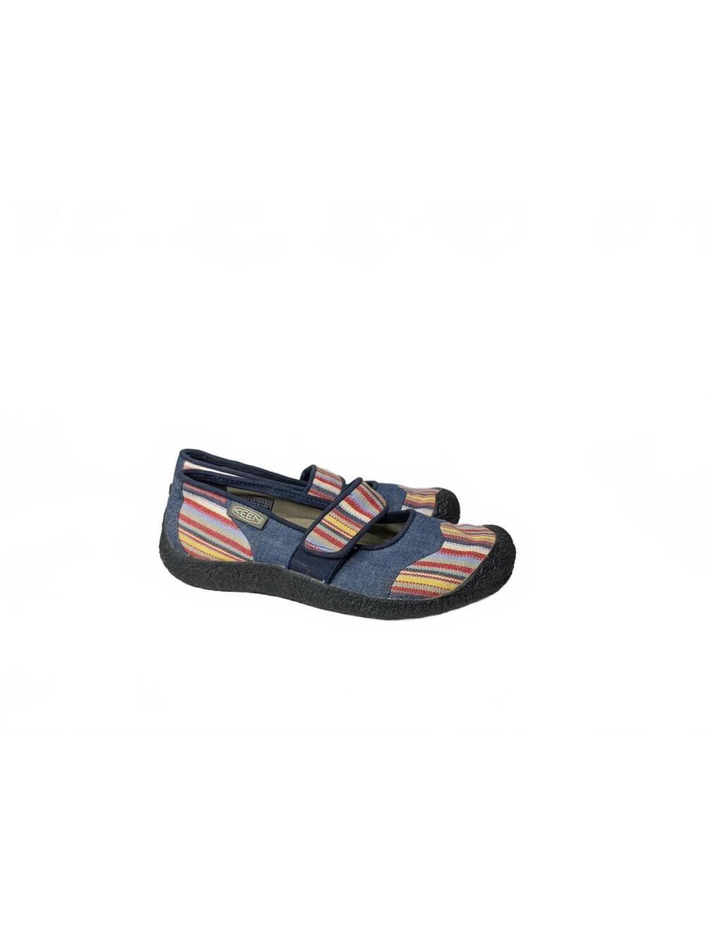 Keen Women's Harvest Mary Jane Slip-On Flats Blue Denim Multi-Color Size 7.5